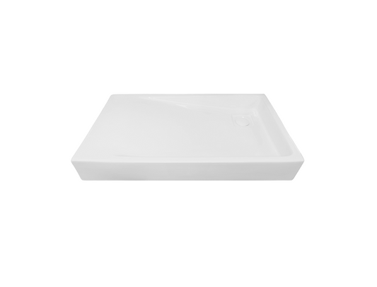 775*470*110 KROHLI Rectangle Gloss White Low Line Ceramic Counter Basin