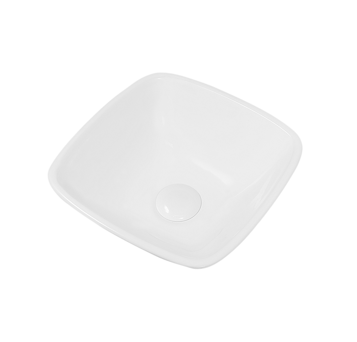 300*300*115 KROHLI Compact Tapered Square White Gloss Ceramic Vanity Basin