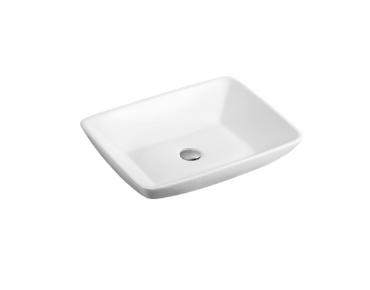 590*430*125 KROHLI Rectangle Tapered White Gloss Ceramic Counter Basin