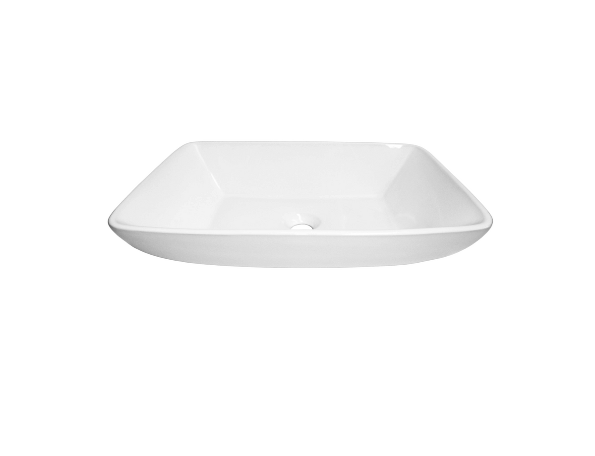 590*430*125 KROHLI Rectangle Tapered White Gloss Ceramic Counter Basin