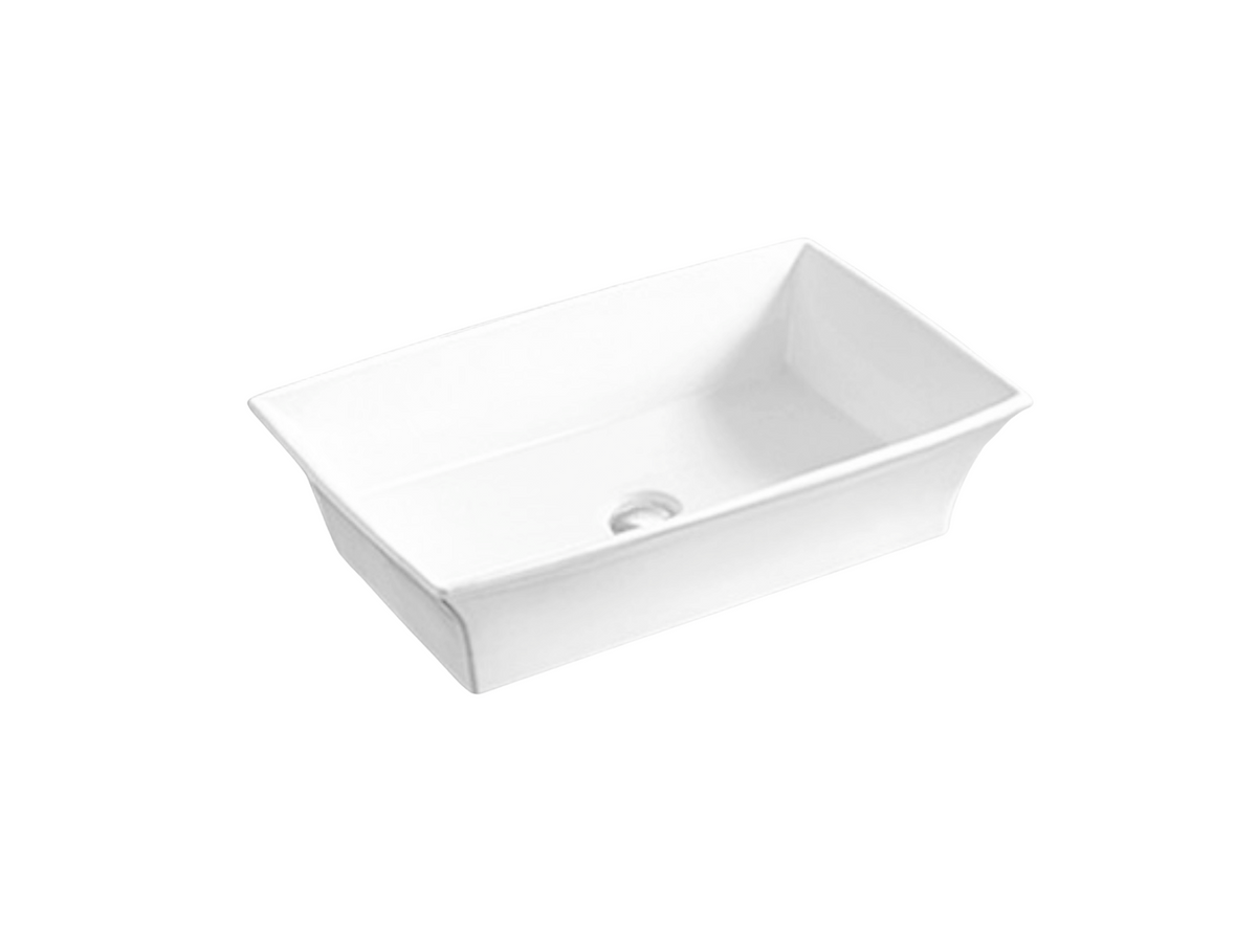 620*425*150 KROHLI HAMPTON STYLE RECTANGLE TAPERED WHITE GLOSS COUNTER BASIN