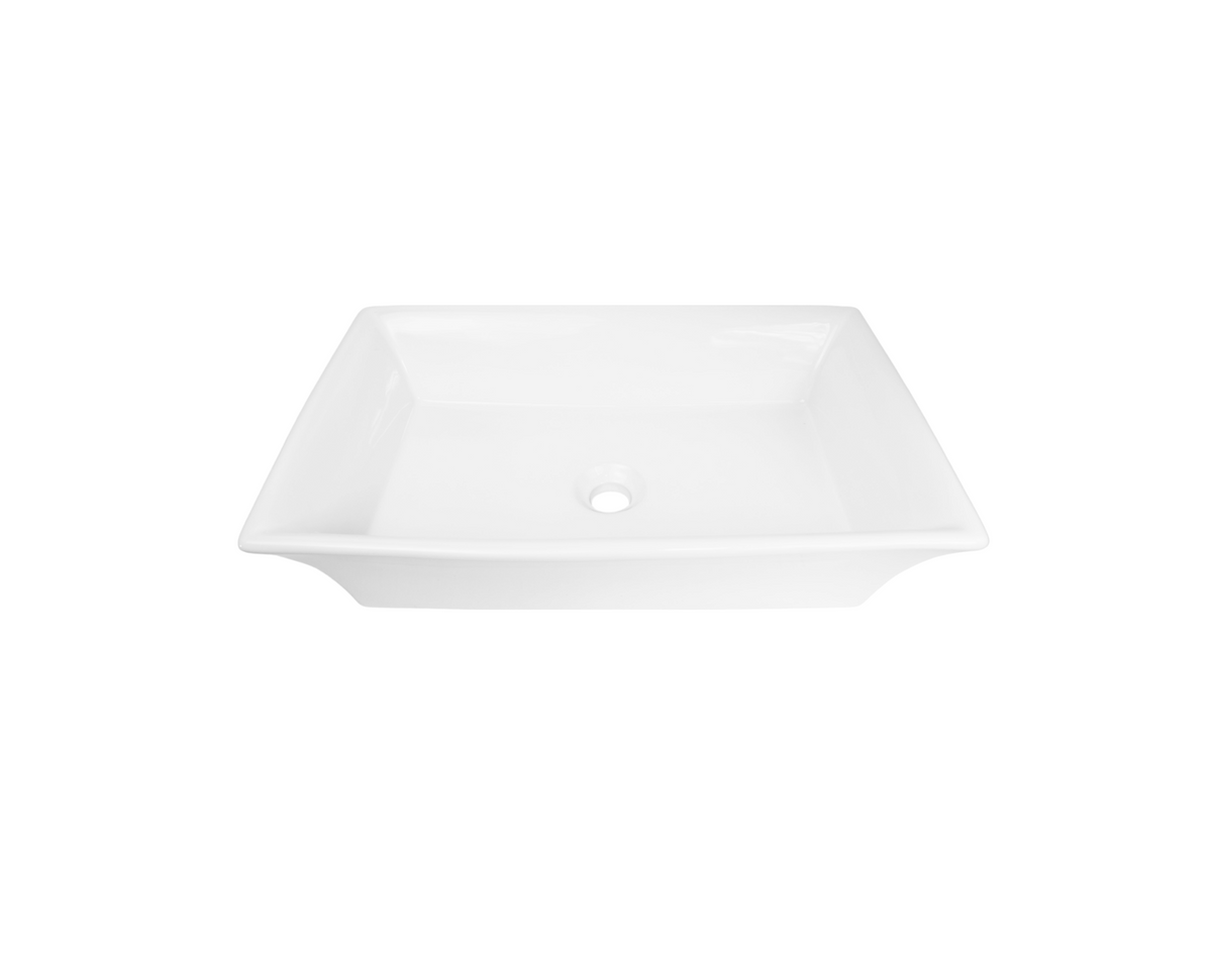 620*425*150 KROHLI HAMPTON STYLE RECTANGLE TAPERED WHITE GLOSS COUNTER BASIN