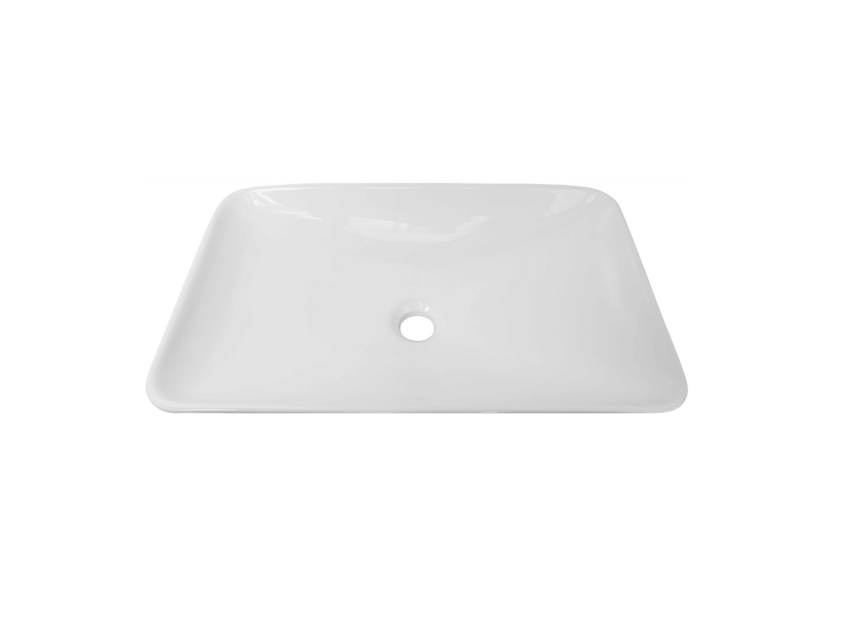 580*360*115 KROHLI Tapered Rectangle White Gloss Ceramic Countertop Vanity Basin