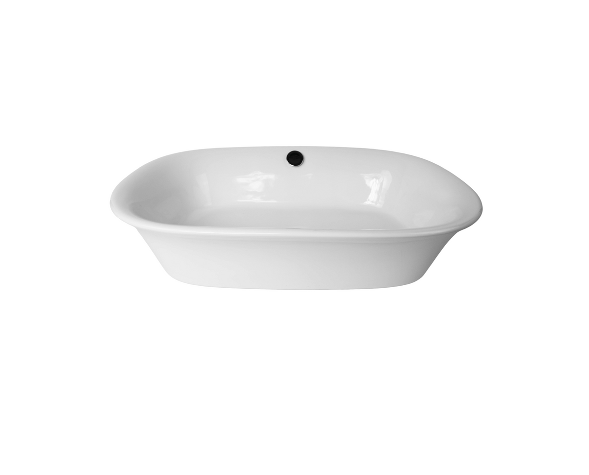 555*390*130 KROHLI SEMI INSERT ROUNDED RECTANGLE WITH OVERFLOW VANITY BASIN