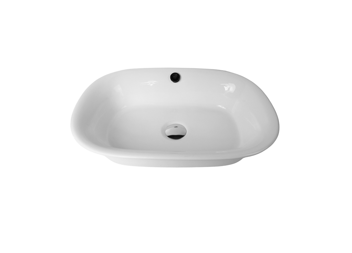 555*390*130 KROHLI SEMI INSERT ROUNDED RECTANGLE WITH OVERFLOW VANITY BASIN