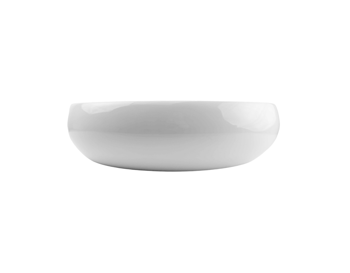 600*405*155 KROHLI BAUBLE OVAL WHITE GLOSS COUNTER CERAMIC BASIN - LARGE