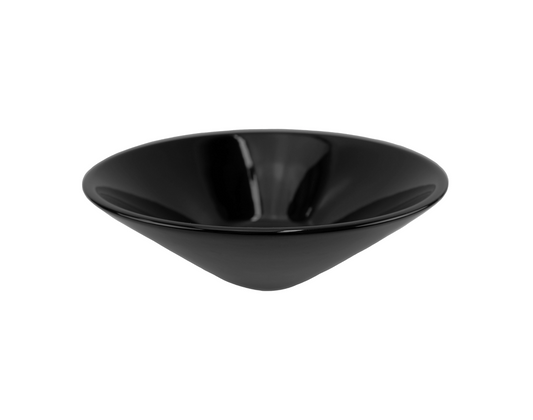 430*430*150 KROHLI CONE ROUND GLOSS BLACK COUNTER BASIN