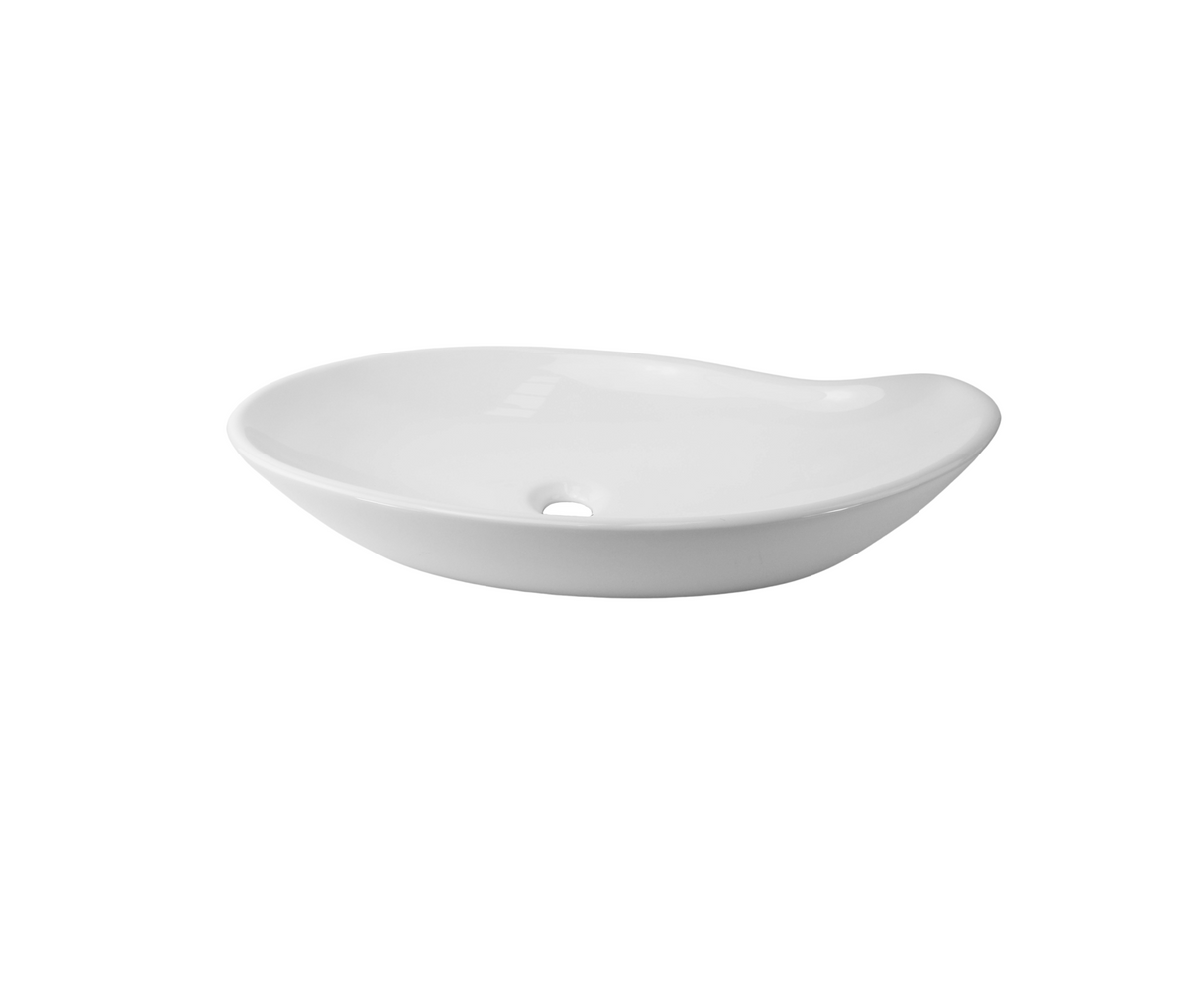 650*380*140 KROHLI TEAR DROP LEAF WHITE GLOSS DESIGNER COUNTER BASIN