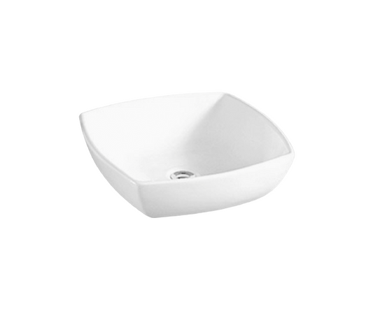 425*425*135 KROHLI SQUARE TAPERED CURVE WHITE GLOSS VANITY BASIN