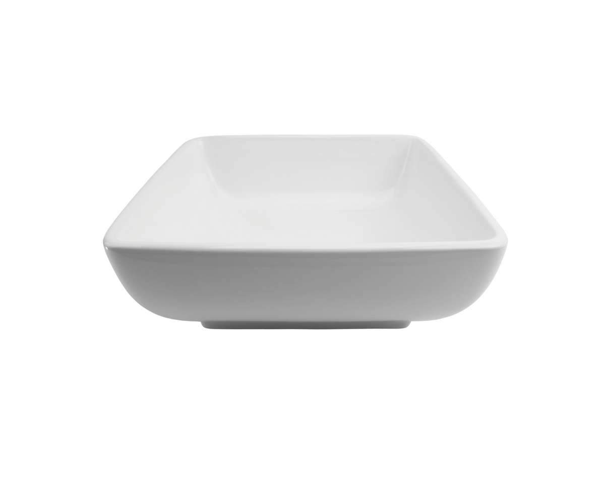 400*400*150 KROHLI SQUARE TAPERED CURVE WHITE GLOSS COUNTER BASIN