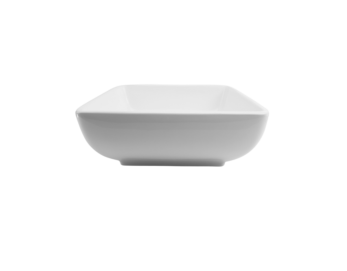 400*400*150 KROHLI SQUARE TAPERED CURVE WHITE GLOSS COUNTER BASIN