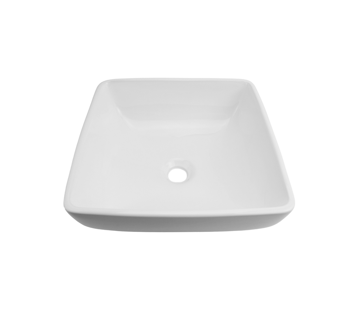 400*400*150 KROHLI SQUARE TAPERED CURVE WHITE GLOSS COUNTER BASIN