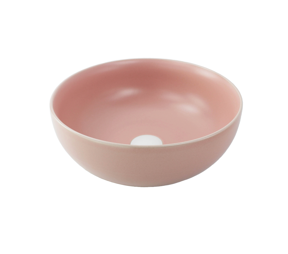 350*350*140 KROHLI Round Matte Creamy Pink Compact Countertop Vanity Basin