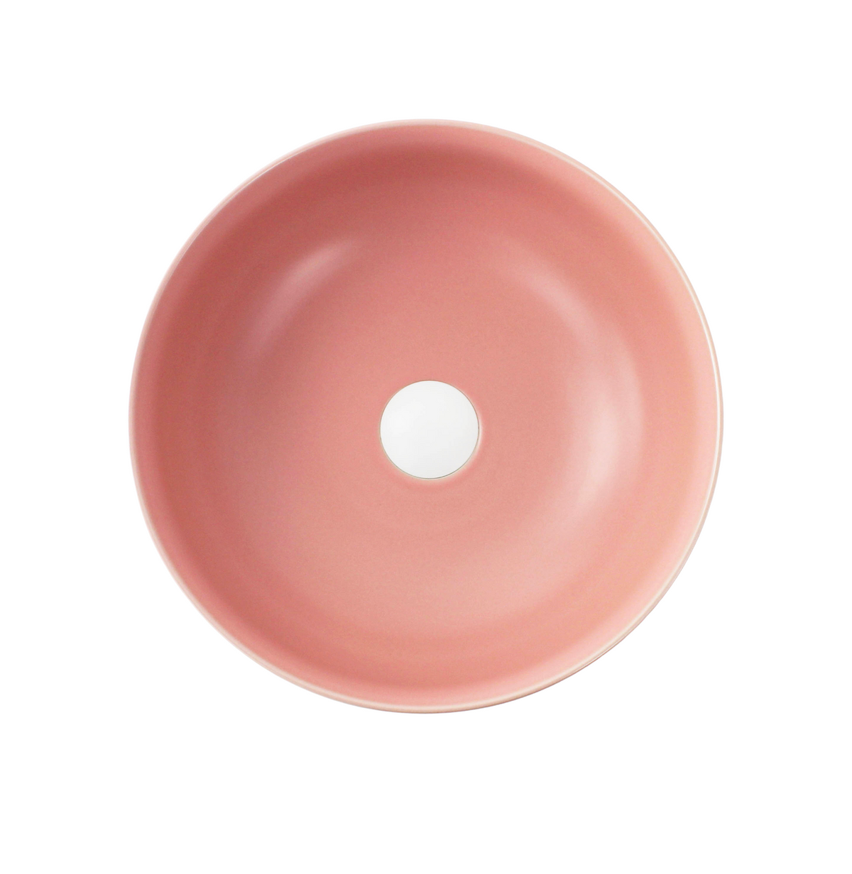 350*350*140 KROHLI Round Matte Creamy Pink Compact Countertop Vanity Basin