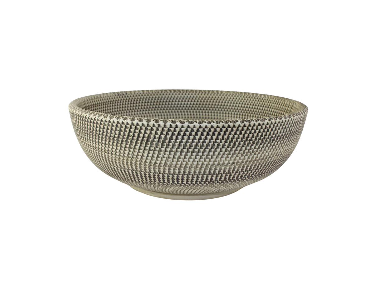 420*420*135 KHEUB EARTHEN MATTE CERAMIC TEXTURED ROUND COUNTER VANITY BASIN