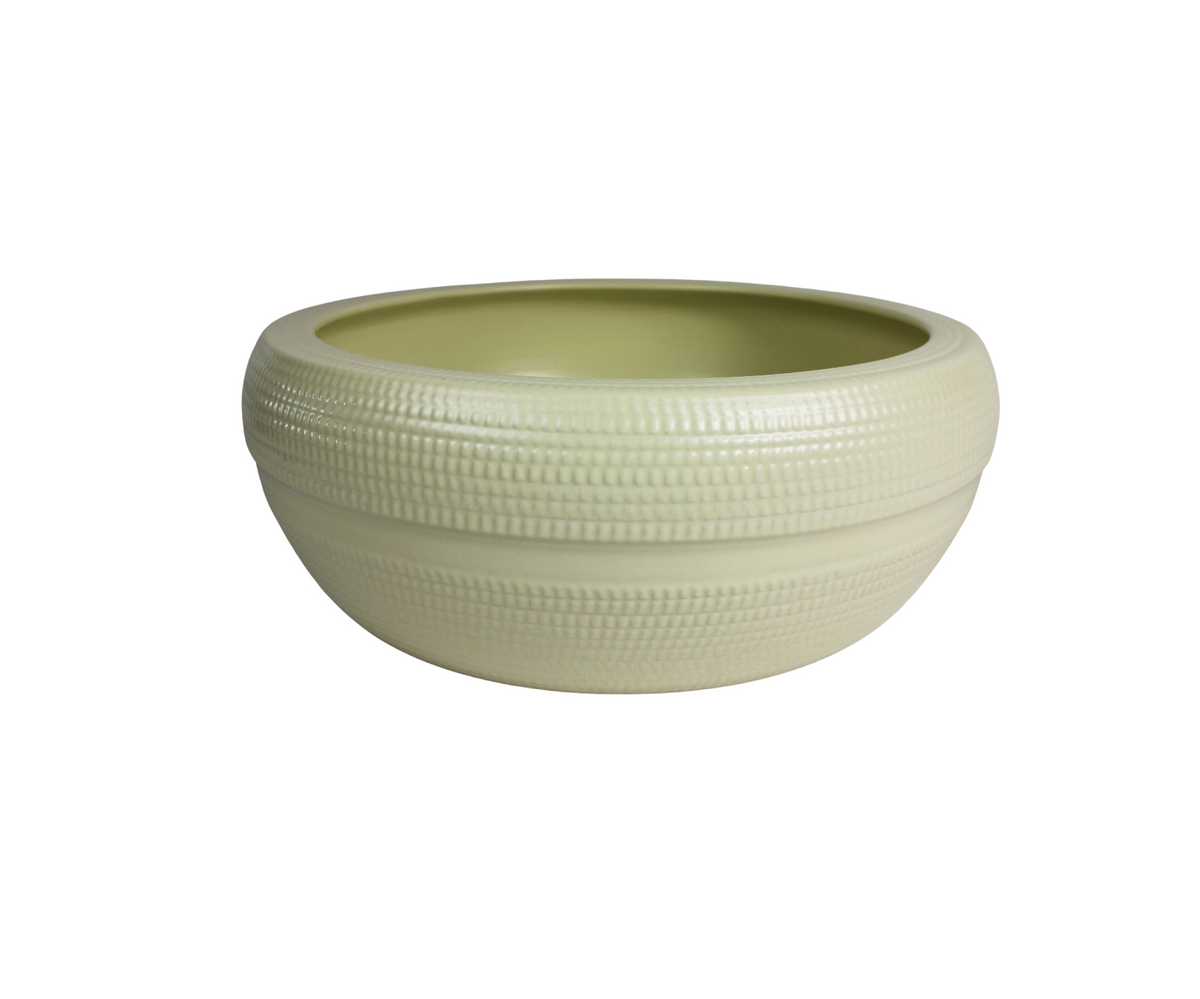 410*410*140 KROHLI Round Tapered Pale Lime Ceramic Counter Basin