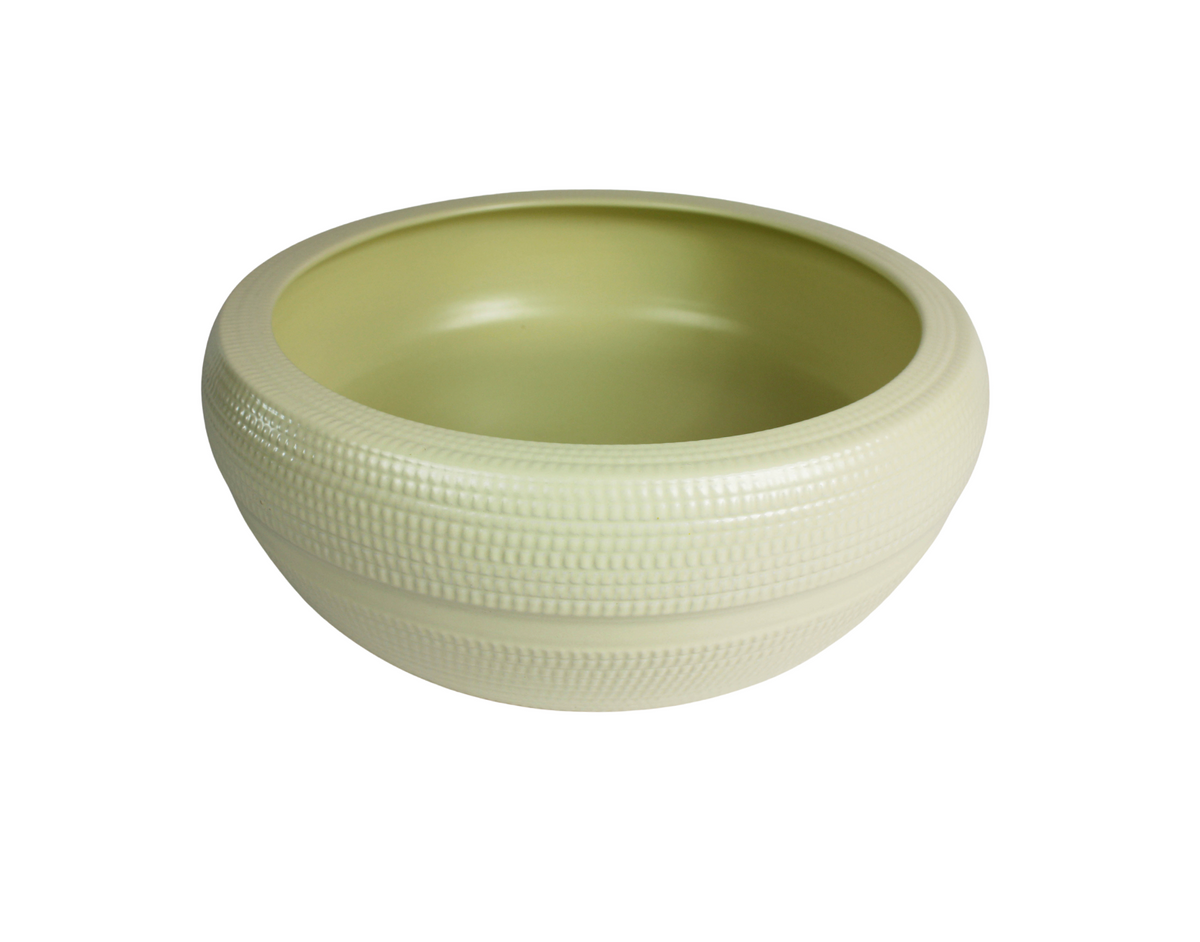 410*410*140 KROHLI Round Tapered Pale Lime Ceramic Counter Basin