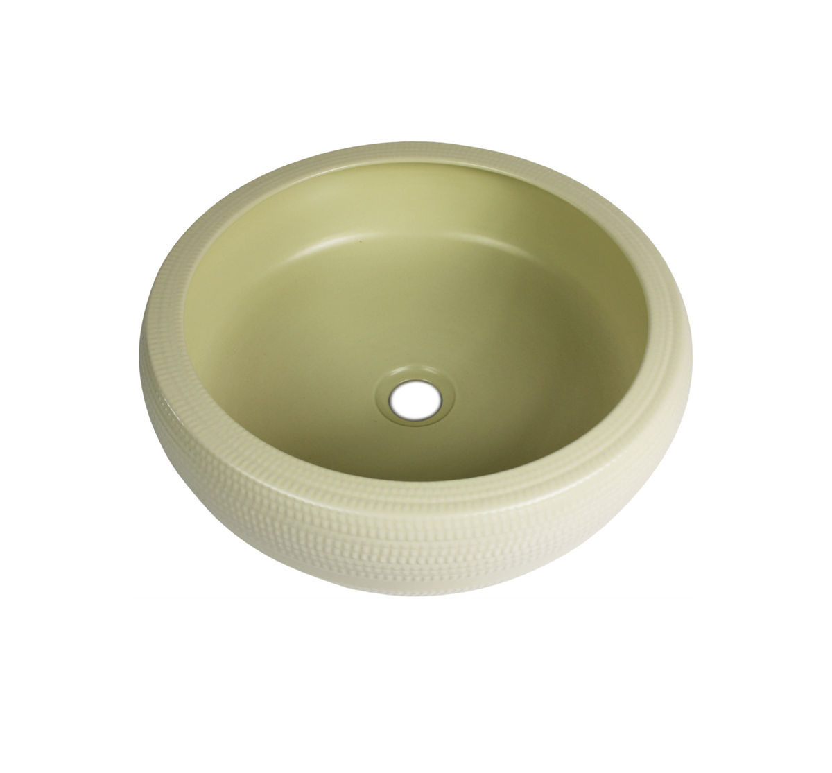 410*410*140 KROHLI Round Tapered Pale Lime Ceramic Counter Basin