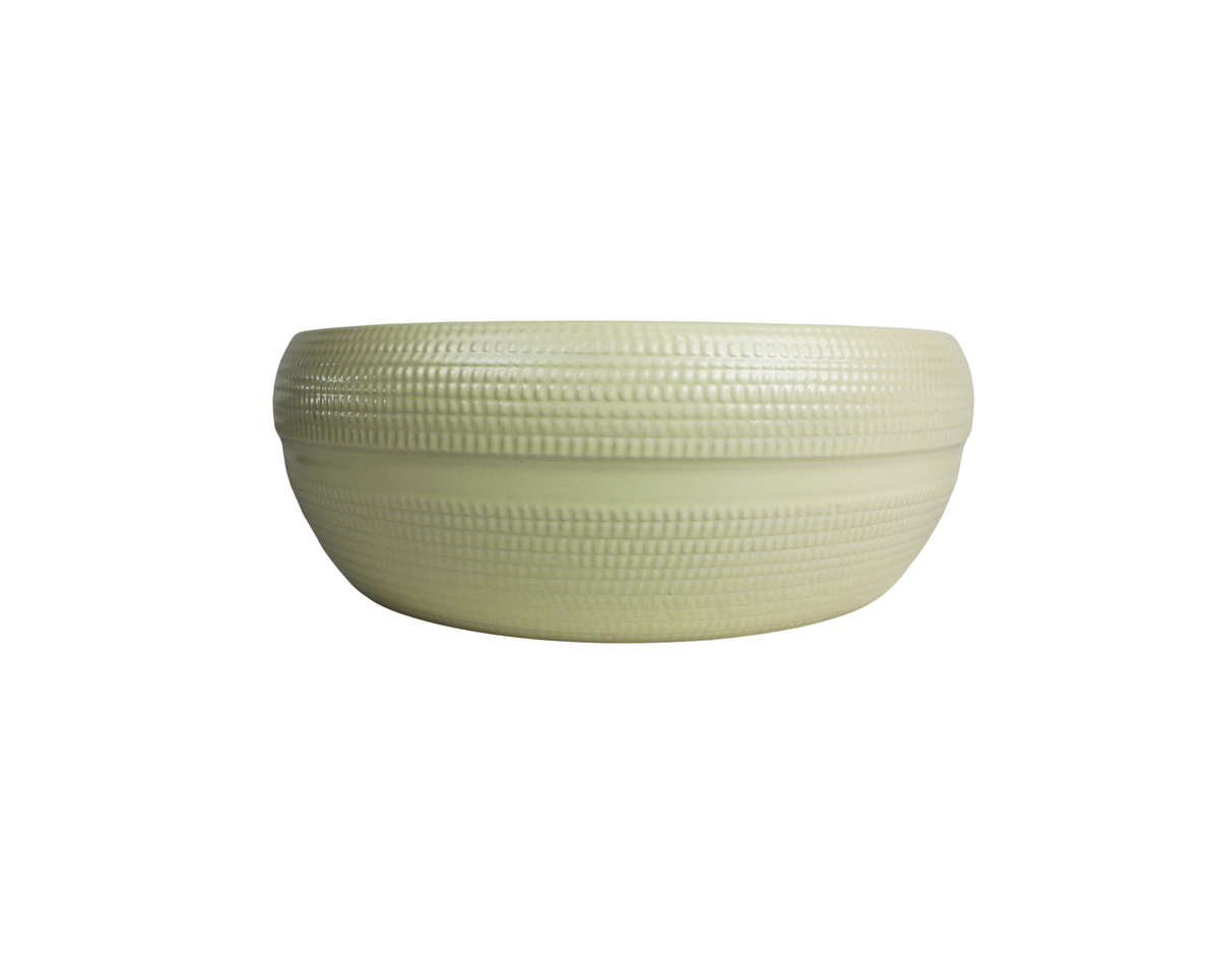 410*410*140 KROHLI Round Tapered Pale Lime Ceramic Counter Basin