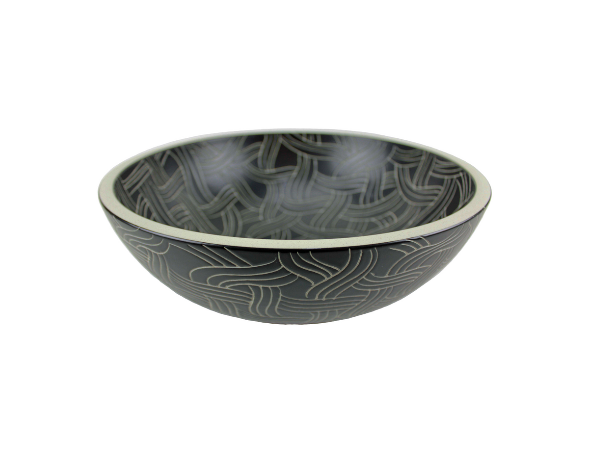 420*420*135 KROHLI Round Matte Dark Brown Textured Counter Vanity Basin