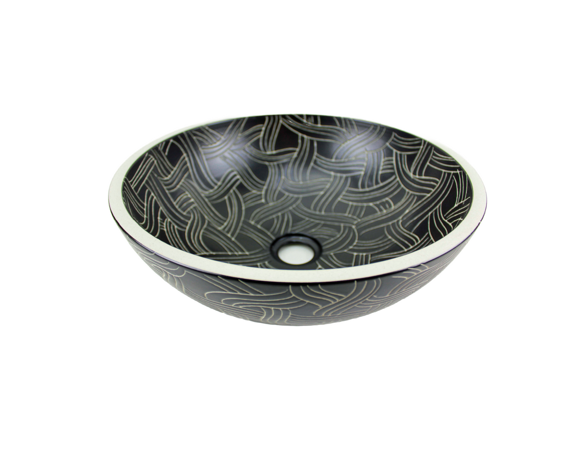 420*420*135 KROHLI Round Matte Dark Brown Textured Counter Vanity Basin