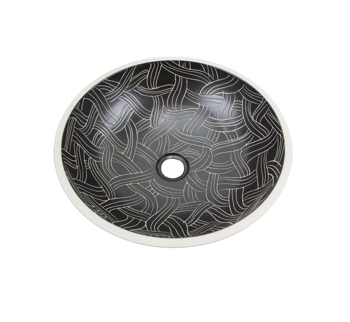 420*420*135 KROHLI Round Matte Dark Brown Textured Counter Vanity Basin