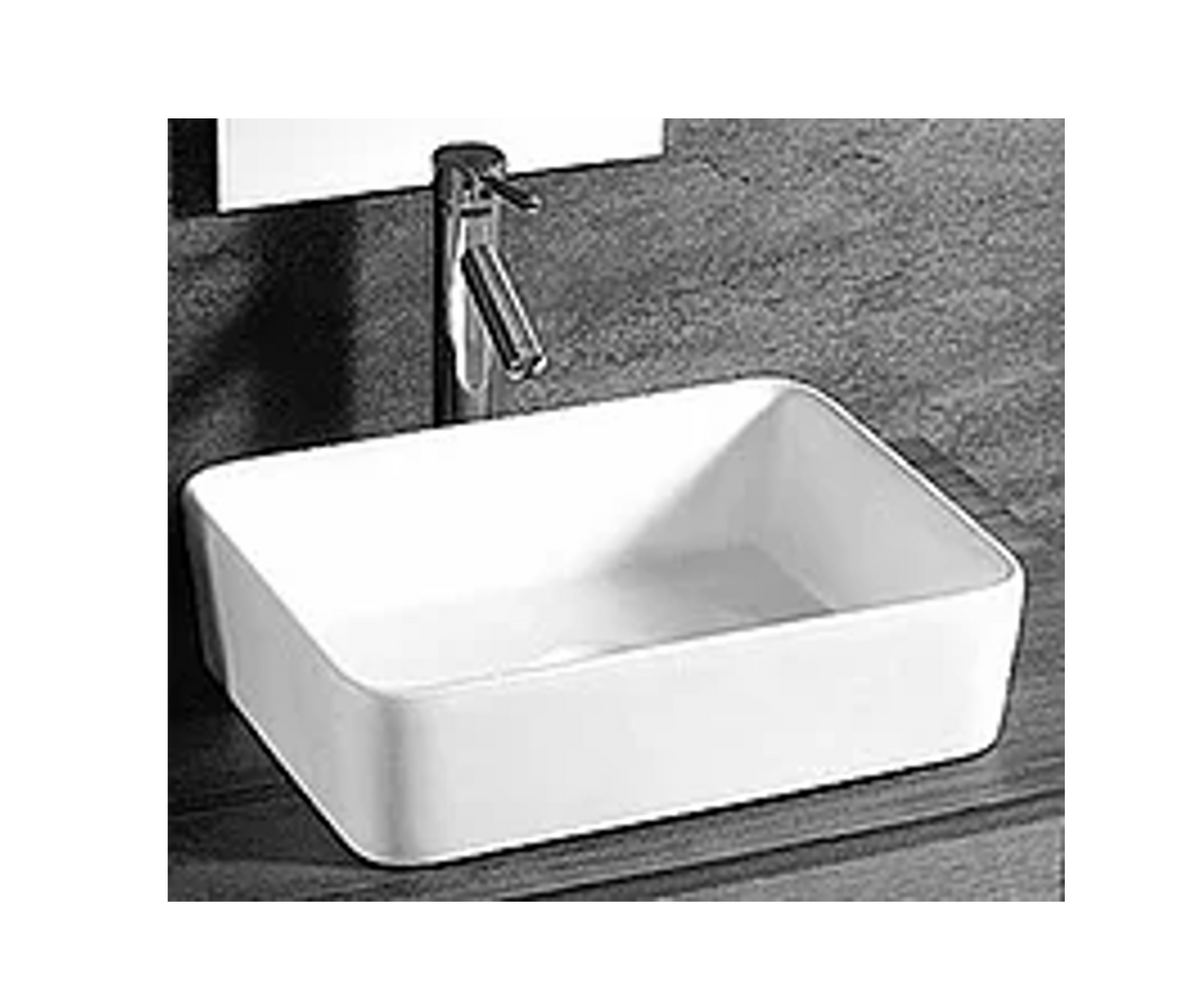 480*370*130 KROHLI Rectangle White Gloss Ceramic Counter Basin
