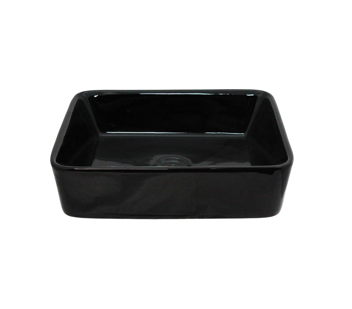 480*370*130 KROHLI Rectangle Black Gloss Ceramic Counter Basin