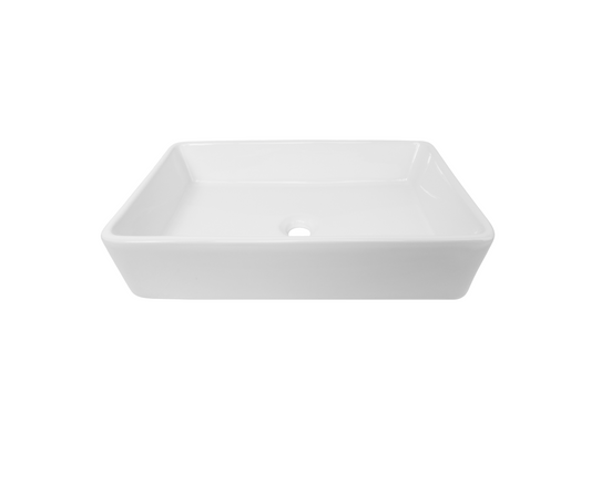 585*370*130 KROHLI Rectangle White Gloss Ceramic Counter Basin