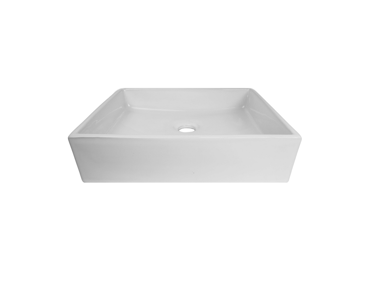 405*330*100 KROHLI Rectangle White Gloss Ceramic Counter Basin
