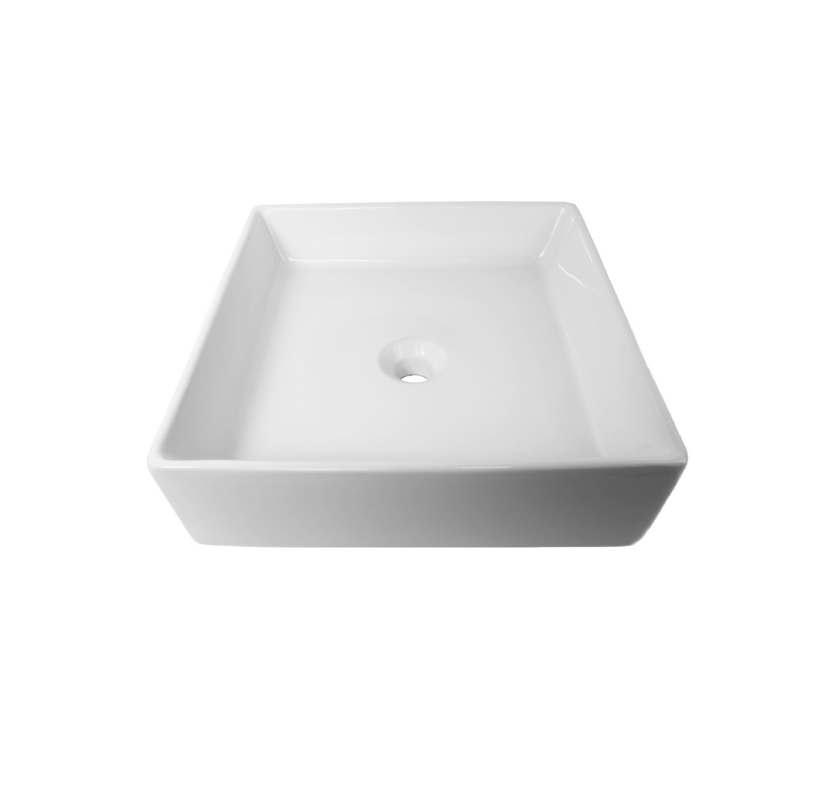 460*460*140 KROHLI Square White Gloss Ceramic Counter Basin