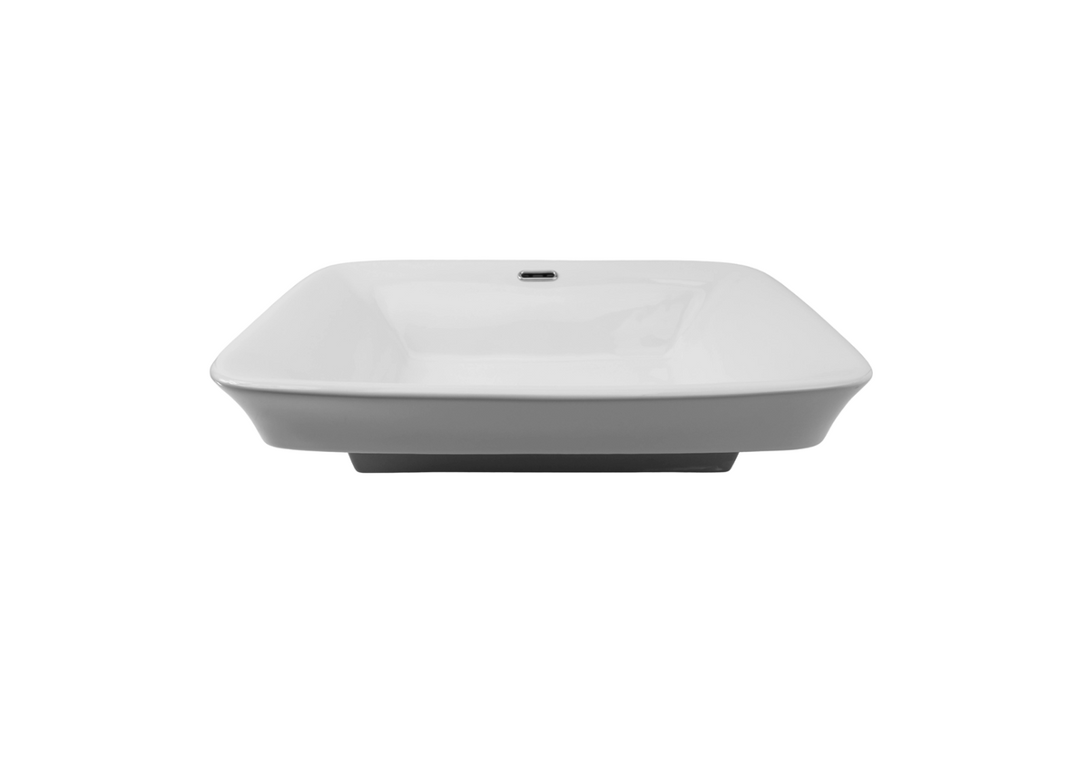 610*440*160 KROHLI Rectangle Tapered Curve White Gloss Semi-Insert Vanity Basin with Overflow