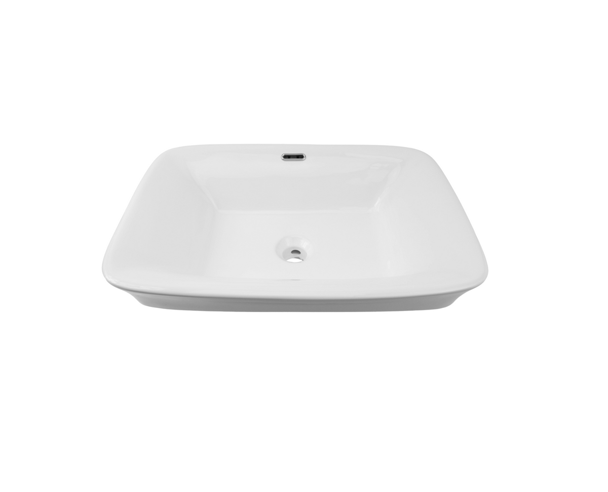 610*440*160 KROHLI Rectangle Tapered Curve White Gloss Semi-Insert Vanity Basin with Overflow