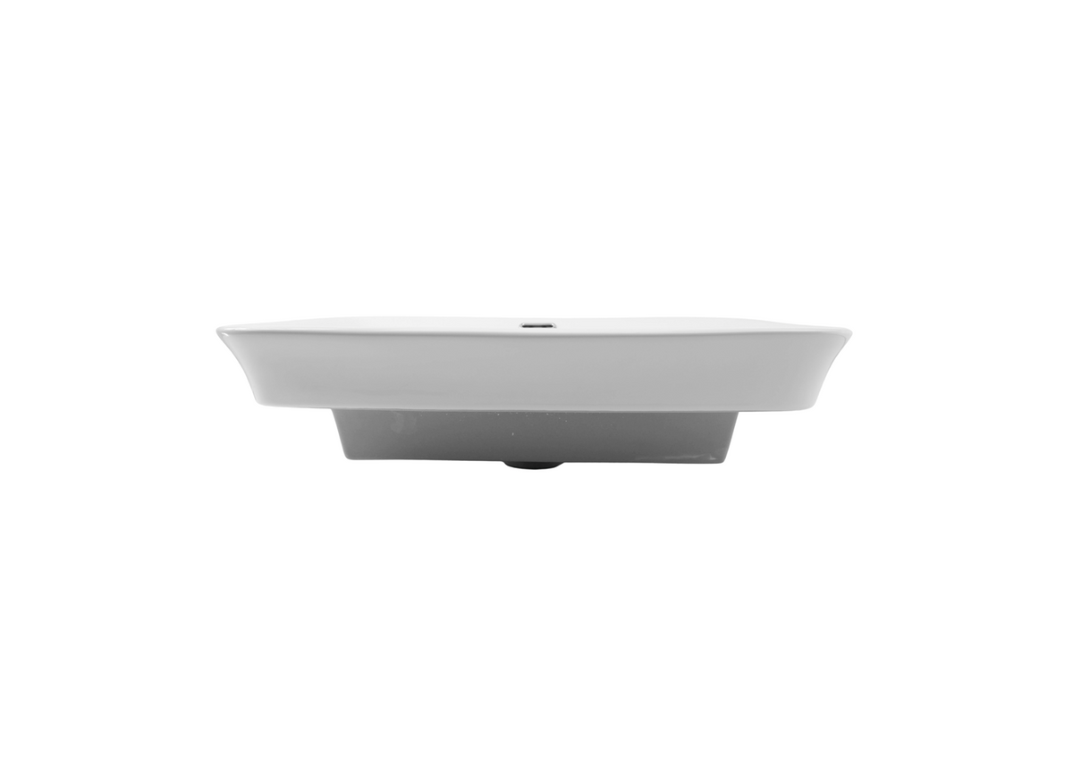 610*440*160 KROHLI Rectangle Tapered Curve White Gloss Semi-Insert Vanity Basin with Overflow