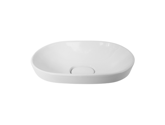 600*400*60/180 KROHLI Semi Insert Oval White Gloss Vanity Basin