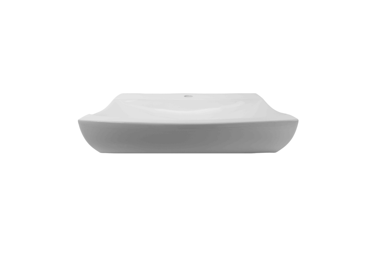 630*405*120 KROHLI Rectangle Curve White Gloss Counter Vanity Basin - Tap Provision