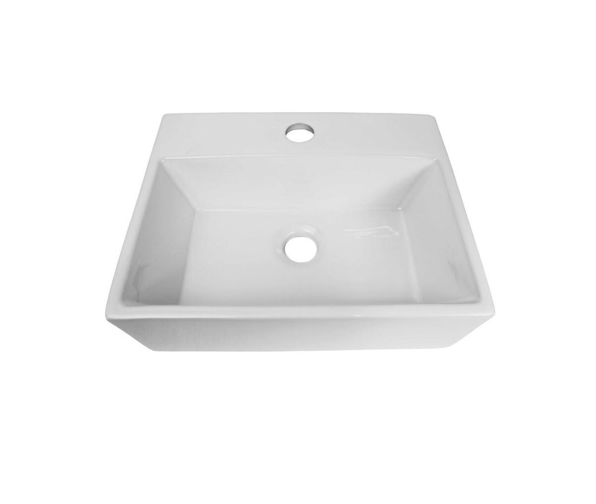 385*305*120 KROHLI Wall Hung Rectangle Compact White Gloss Counter Basin - Tap Provision