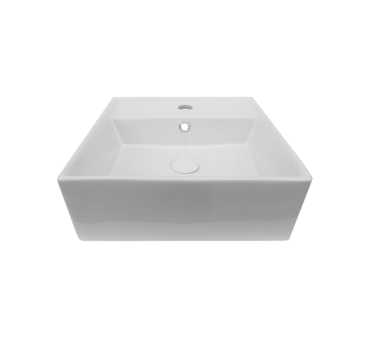 410*410*150 KROHLI Square White Gloss Counter Basin - Tap Provision