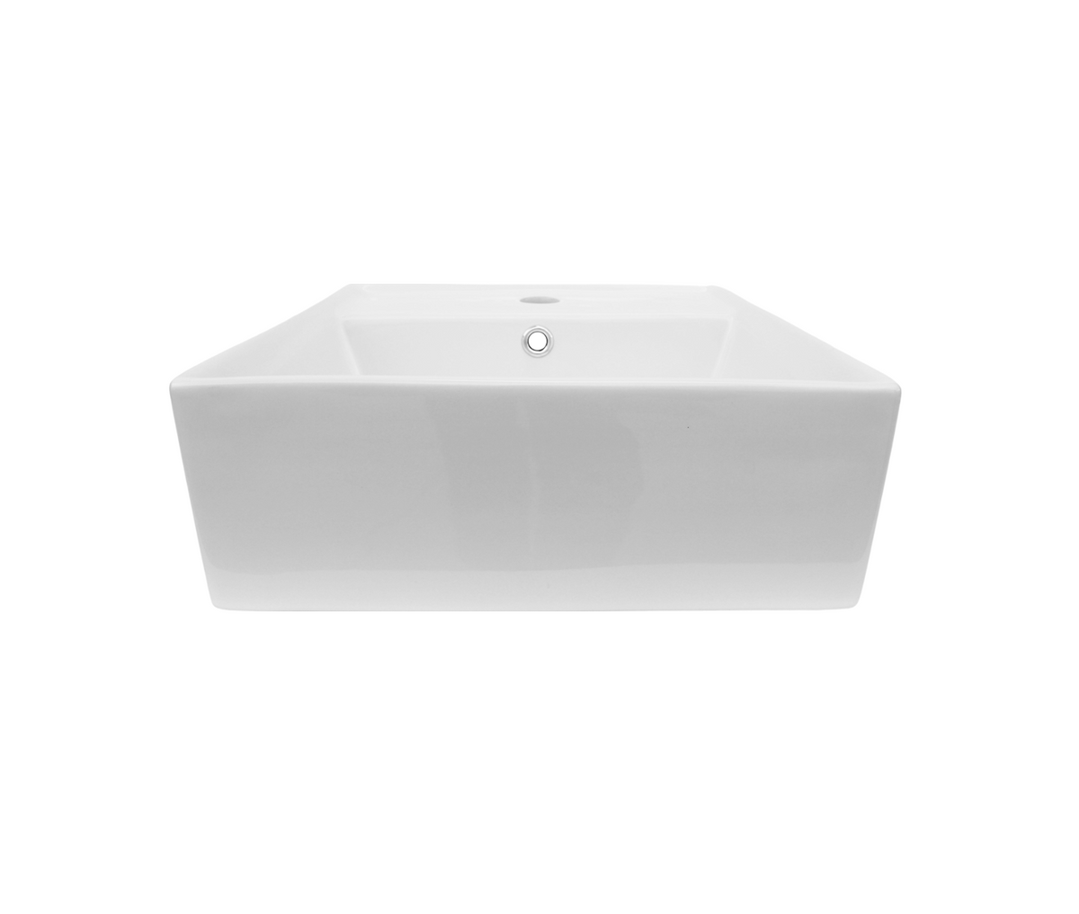 410*410*150 KROHLI Square White Gloss Counter Basin - Tap Provision