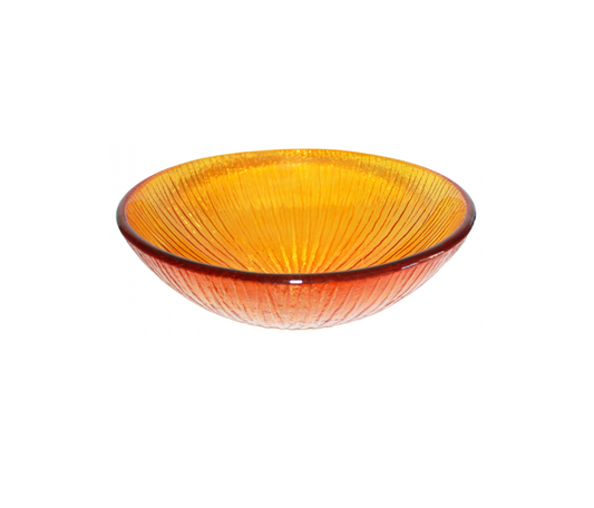 SUNBEAM 420*140 Orange * Yellow Semi-Translucent Round Tempered Glass Vanity Basin