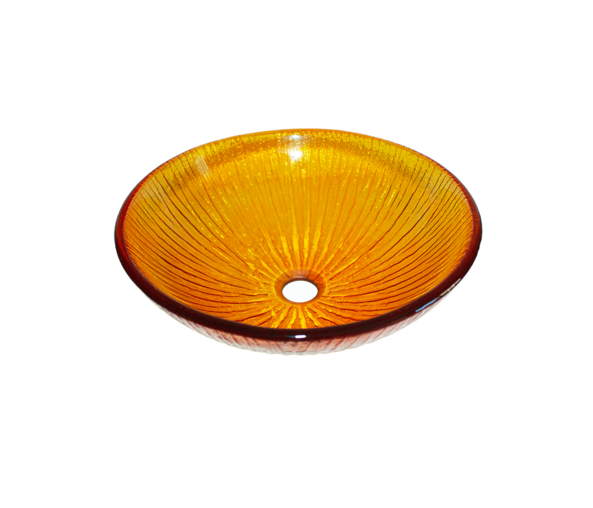 SUNBEAM 420*140 Orange * Yellow Semi-Translucent Round Tempered Glass Vanity Basin