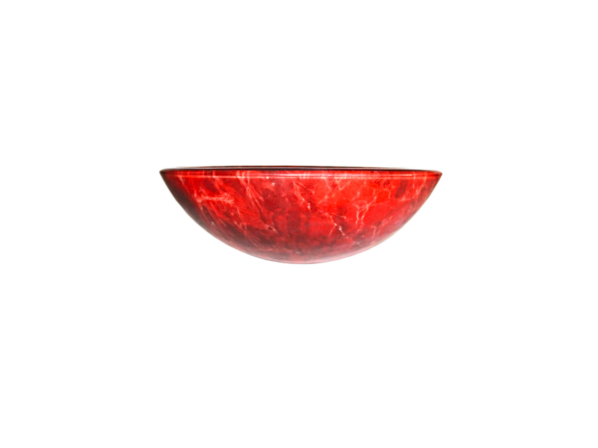 MIDNIGHT RED 420*140 Red Marble Vein Round Double Layer Tempered Glass Vanity Basin