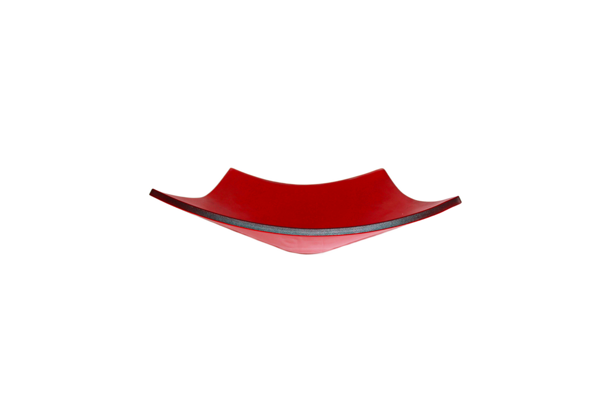 CONAN RED 470*470*135 Red Tapered Square Tempered Glass Vanity Basin