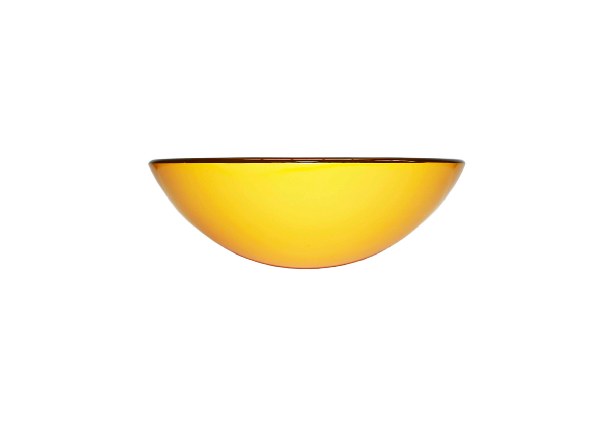 ORANGE ZEST 420*140 Orange * Yellow Round Tempered Glass Countertop Vanity Basin