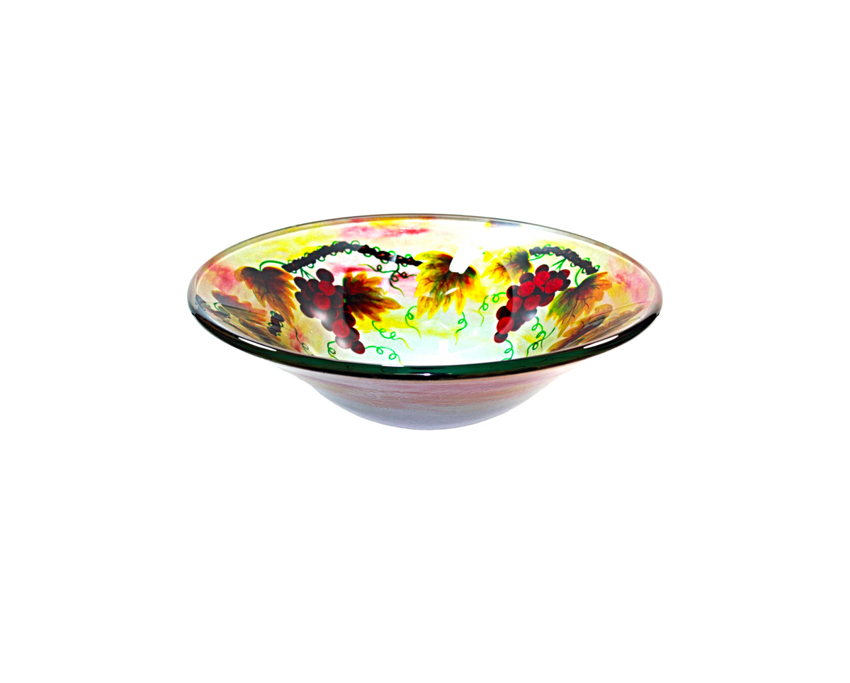 GRAPE WINE GOLD 445*140 Multi-Coloured Tapered Round Tempered Glass Countertop Vanity Basin