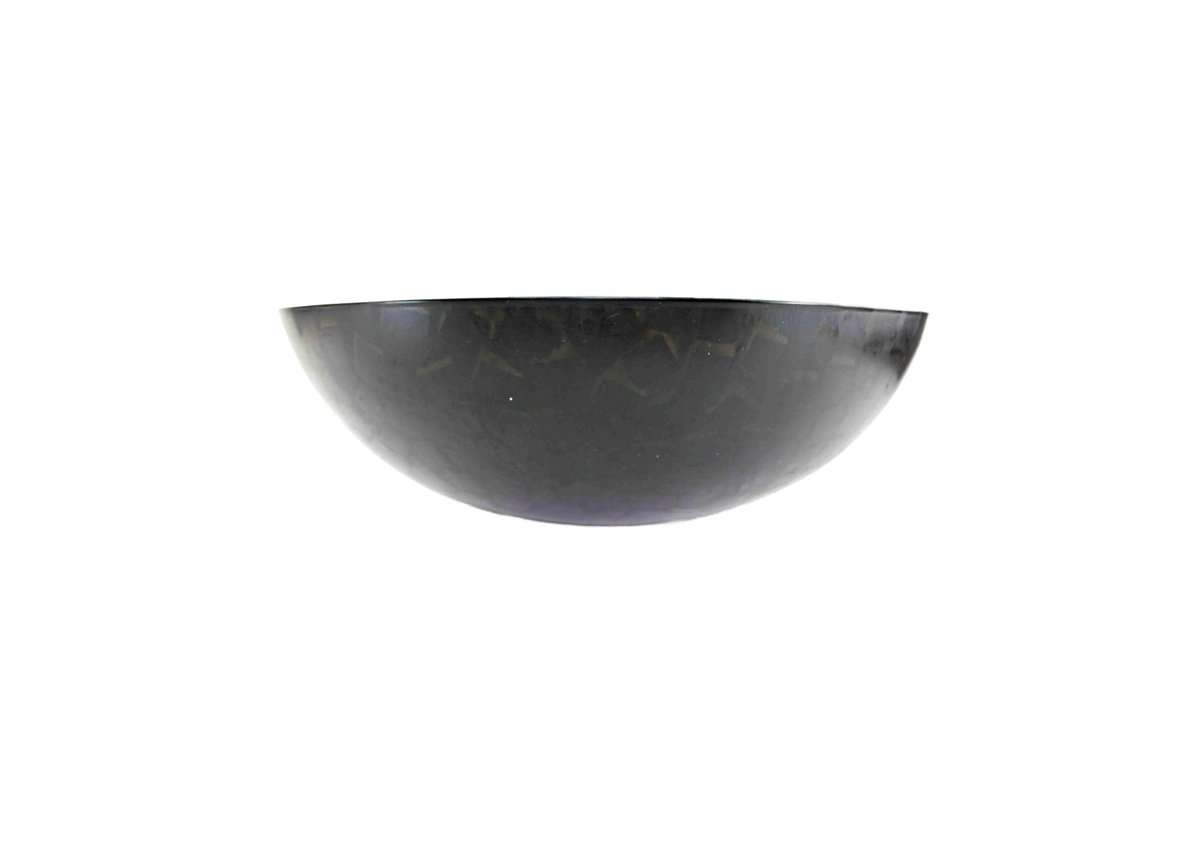 PERSIAN 420*140 Black * Gold Round Tempered Glass Vanity Basin - Thick Edge