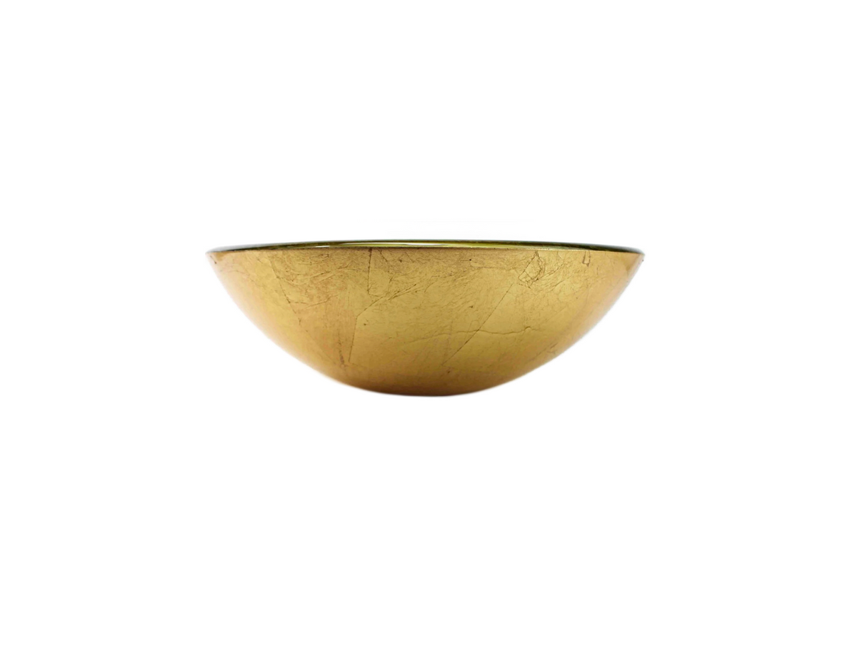 GOLDEN DUST 420*140 Dark Gold Round Tempered Glass Countertop Vanity Basin
