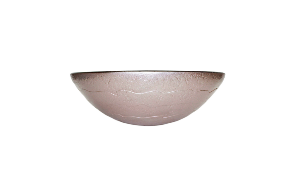 JARDEN 420*140 Orange * Silver Round Tempered Glass Vanity Basin
