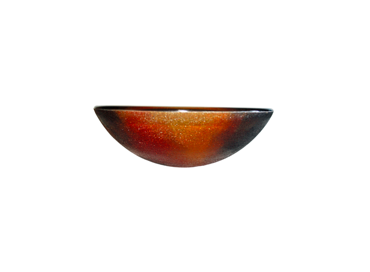 VENUS 420*140 Burnt Orange * Brown Round External Textured Tempered Glass Countertop Vanity Basin