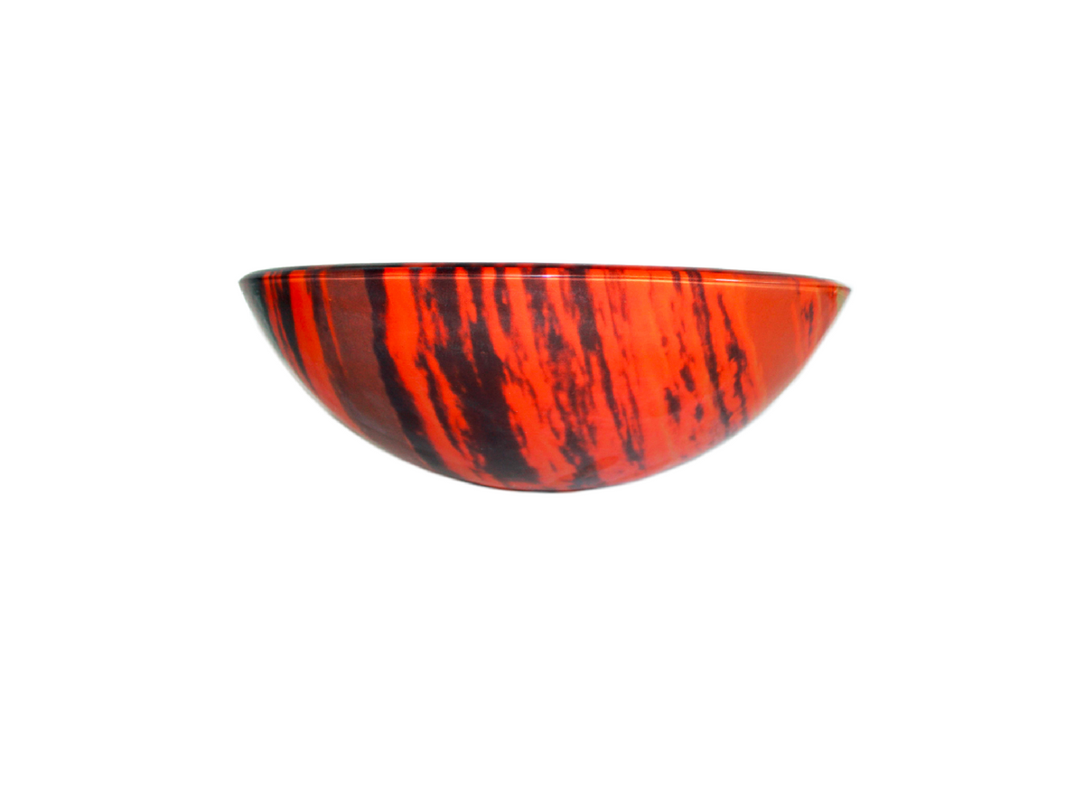 LAVA 420*140 Red * Orange & Brown Round Double Layer Tempered Glass Vanity Basin